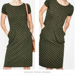 Mini Boden Green Polka Dot Dress